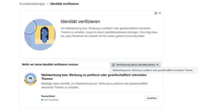 Politische Autorisierung im Business Manager: Identität verifizieren