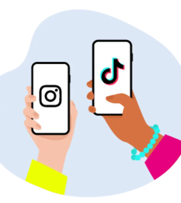 Social Media: TikTok- und Instagram-Icon auf den Smartphones